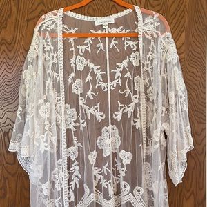 Cream lace cover up